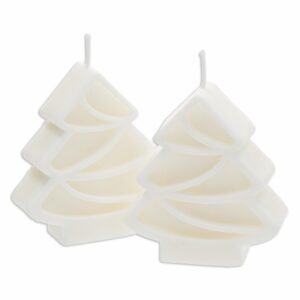 Velas Decorativas Diseño Árbol De Navidad Blanco Set LAVEL X 2 Uds