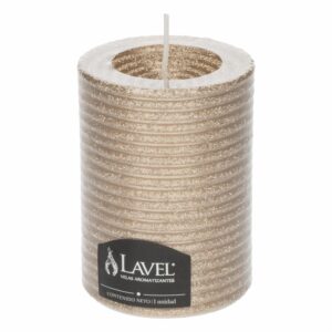 Vela Decorativa Texturizada Redonda Dorada LAVEL 10 X 7 Cm