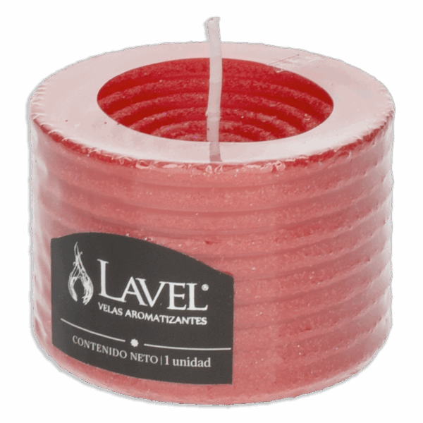 Vela Decorativa Texturizada Redonda Roja LAVEL 7 X 5 Cm - Imagen 2