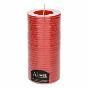 Vela Decorativa Texturizada Redonda Roja LAVEL 15 X 7 Cm