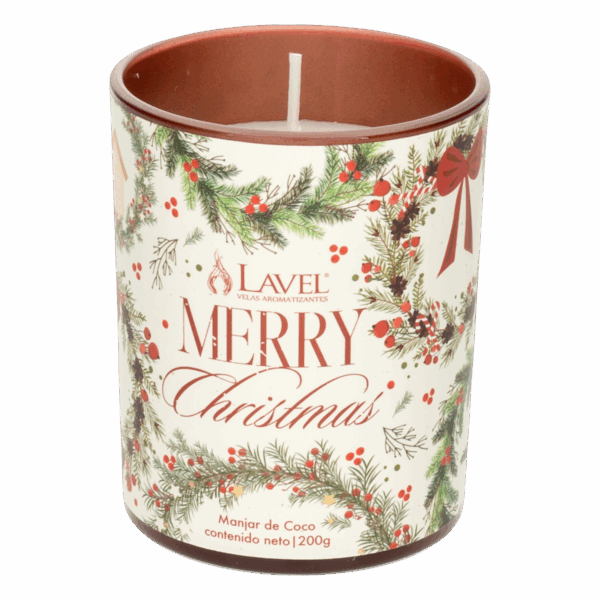 Vela Decorativa Merry Christmas Manjar De Coco LAVEL 200 G - Imagen 2