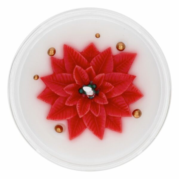 Vela Navideña En Vaso Figura Ponsetia LAVEL 9.5X7.5 Cm - Imagen 3