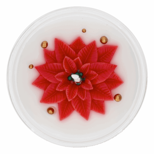 Vela Navideña En Vaso Figura Ponsetia LAVEL 9.5X7.5 Cm - Imagen 4