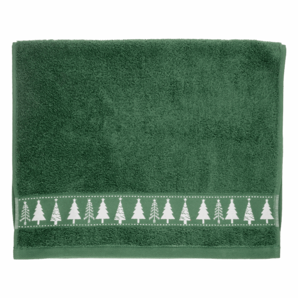 Toalla De Manos Navideña Verde Con Arbolitos RENATTA 80X50 Cm - Imagen 2