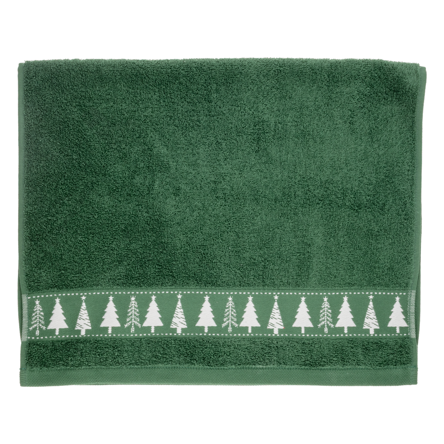 Toalla De Manos Navideña Verde Con Arbolitos RENATTA 80X50 Cm - Imagen 2