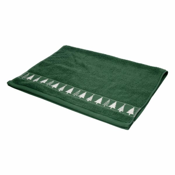 Toalla De Manos Navideña Verde Con Arbolitos RENATTA 80X50 Cm - Imagen 3