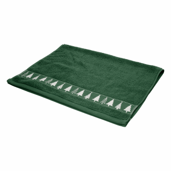 Toalla De Manos Navideña Verde Con Arbolitos RENATTA 80X50 Cm - Imagen 4