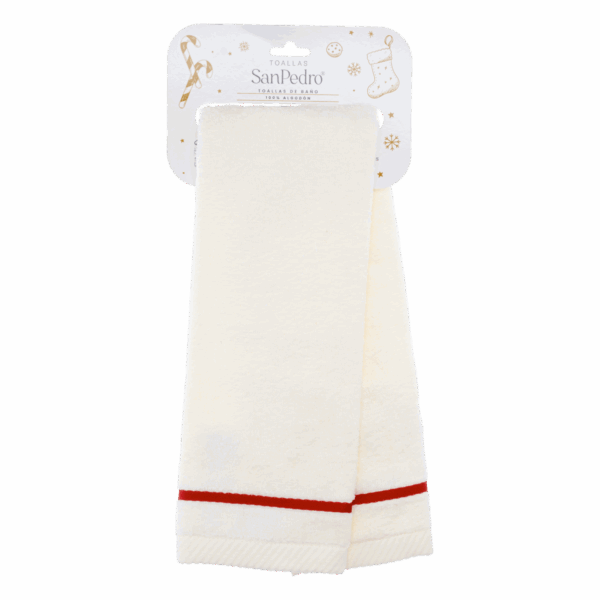 Toalla De Tocador Navideña Blanca Botitas RENATTA 70X40 Cm - Imagen 4