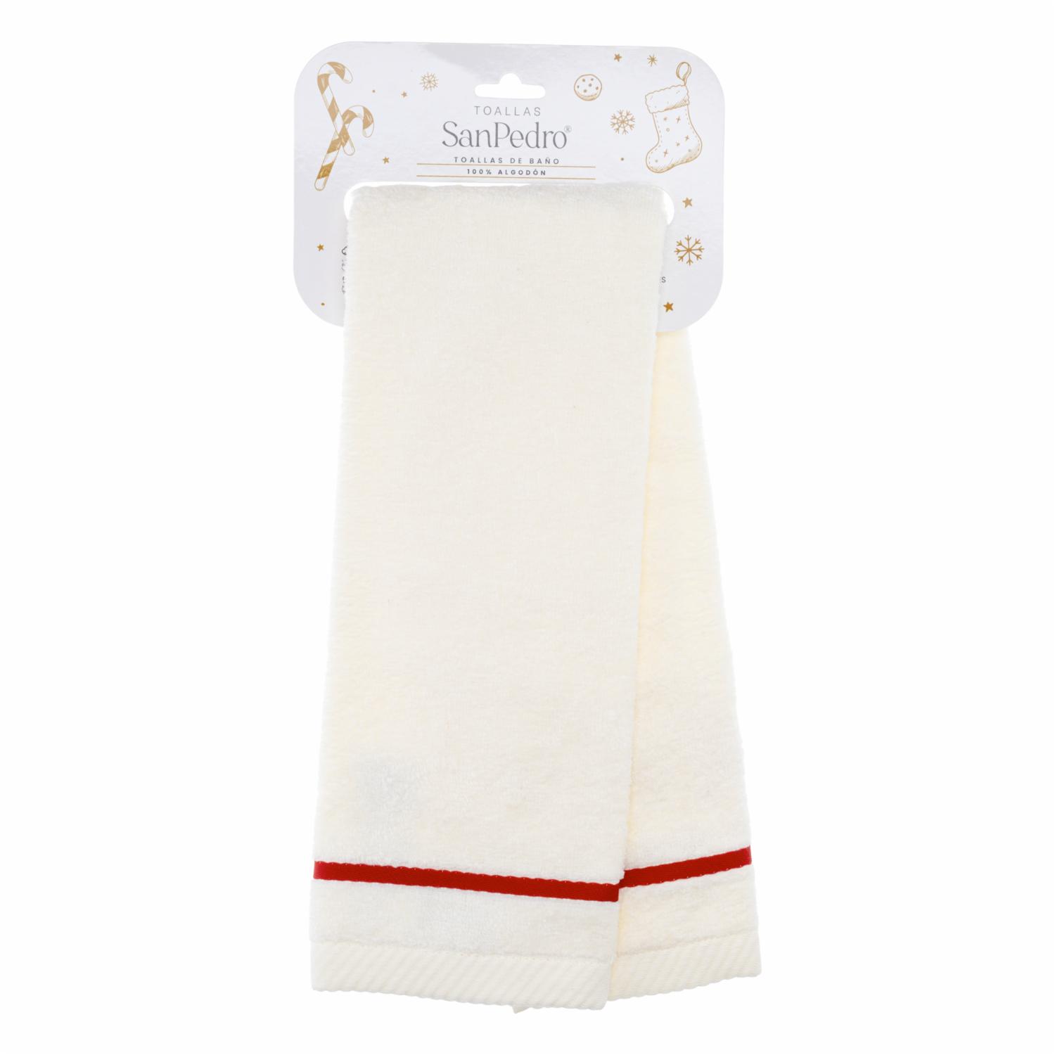 Toalla De Tocador Navideña Blanca Botitas RENATTA 70X40 Cm - Imagen 3