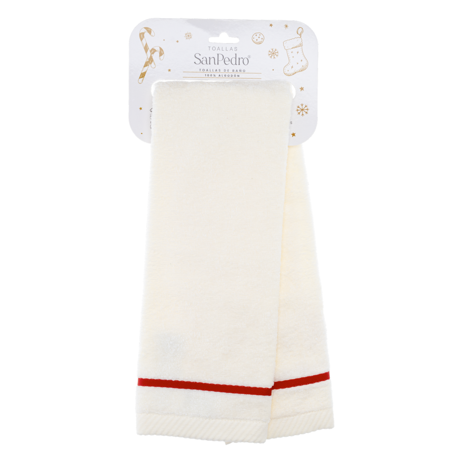 Toalla De Tocador Navideña Blanca Botitas RENATTA 70X40 Cm - Imagen 4