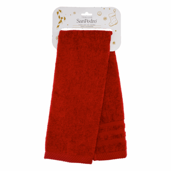 Toalla De Tocador Navideña Rojo Santa RENATTA 70X40 Cm - Imagen 4