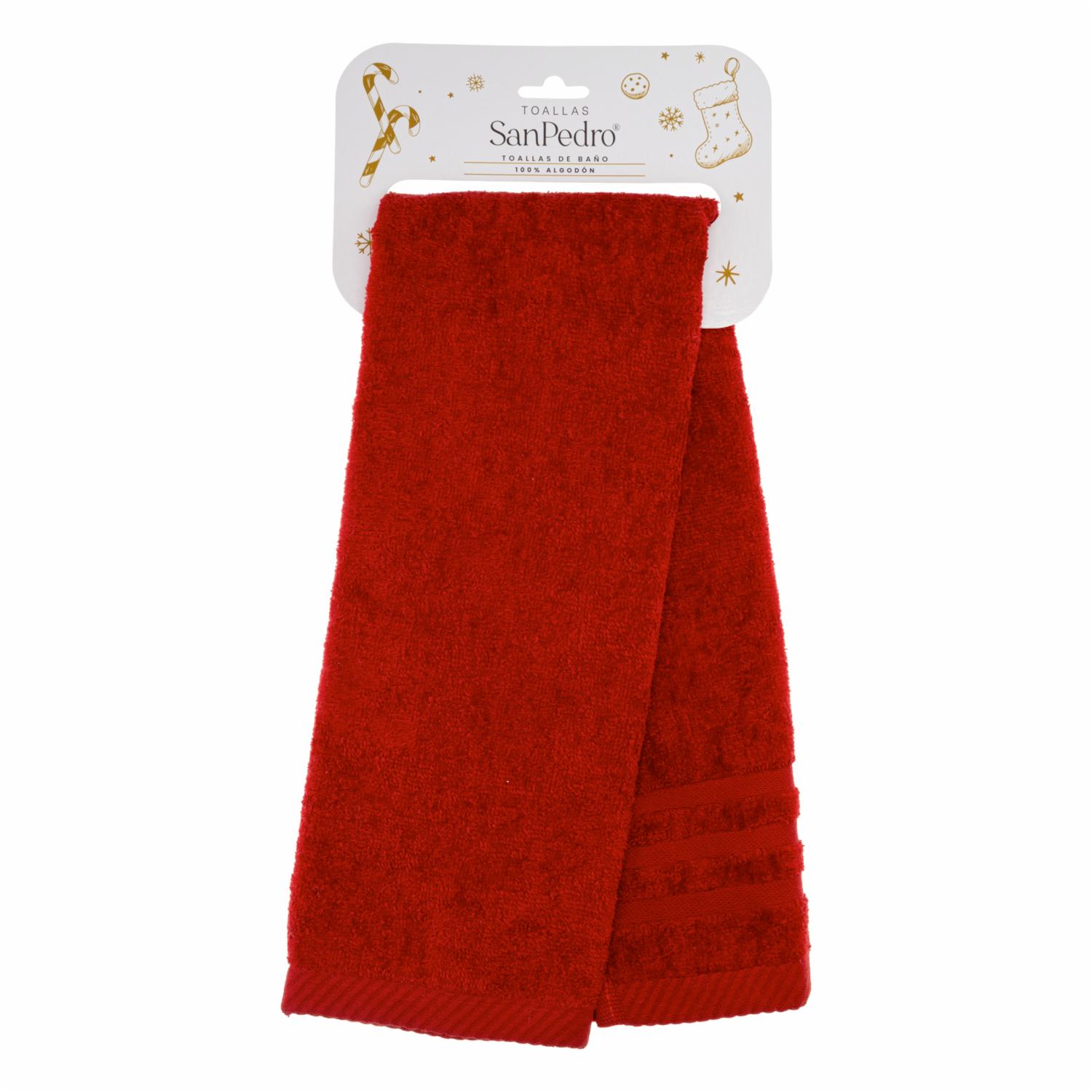 Toalla De Tocador Navideña Rojo Santa RENATTA 70X40 Cm - Imagen 3