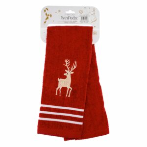 Toalla De Tocador Navideña Rojo Reno RENATTA 70X40 Cm