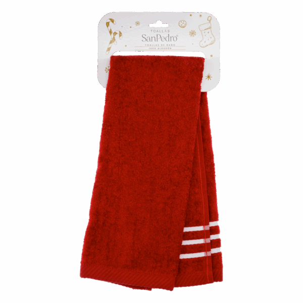 Toalla De Tocador Navideña Rojo Reno RENATTA 70X40 Cm - Imagen 4