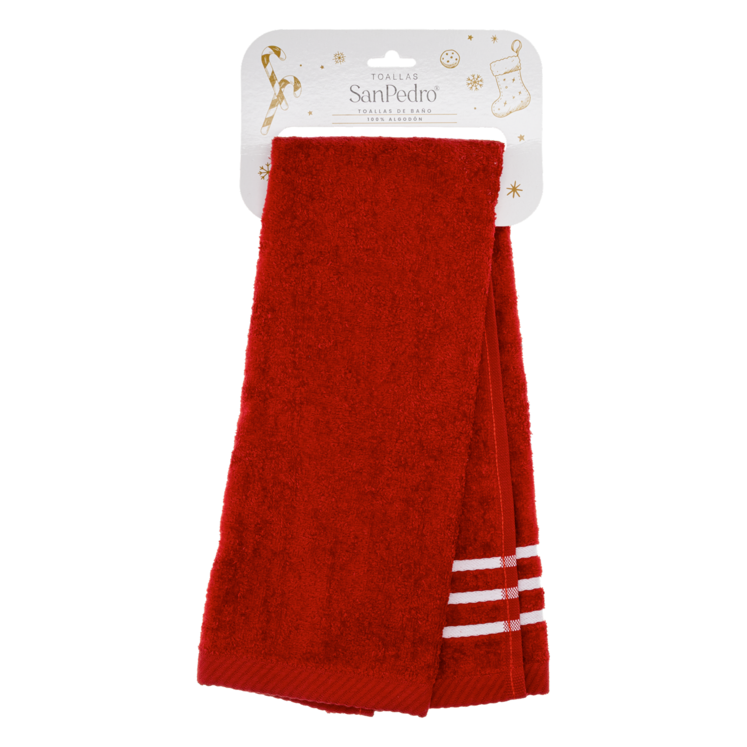 Toalla De Tocador Navideña Rojo Reno RENATTA 70X40 Cm - Imagen 4