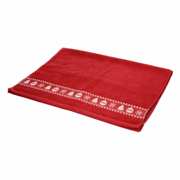 Toalla De Manos Navideña Rojo Árboles RENATTA 80X50 Cm - Imagen 3