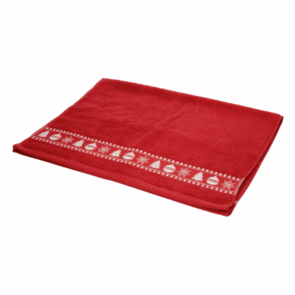 Toalla De Manos Navideña Rojo Árboles RENATTA 80X50 Cm - Imagen 4