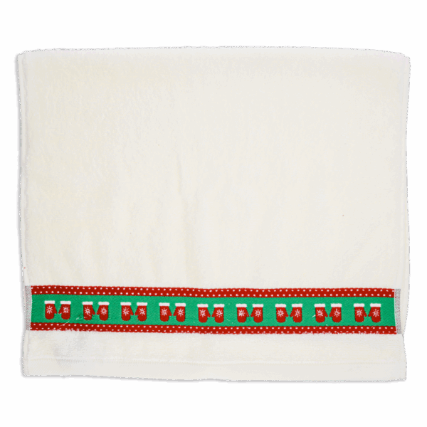 Toalla De Manos Navideño Blanco Guantes RENATTA 80X50 Cm - Imagen 2