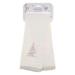 Toalla De Tocador Navideña Blanco Brillante Árbol RENATTA 70X40 Cm