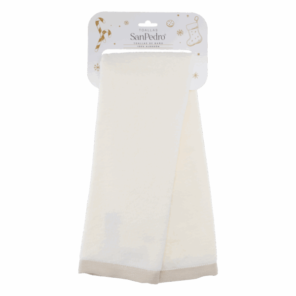 Toalla De Tocador Navideña Blanco Brillante Árbol RENATTA 70X40 Cm - Imagen 4