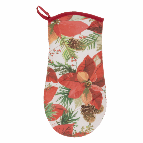 Guante Cocina Flor Navidad HECHO AQUÍ 33 X 16 Cm - Imagen 2