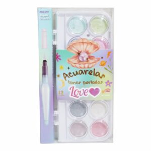 Acuarelas Colores Perlados LOVE X 12 Unds