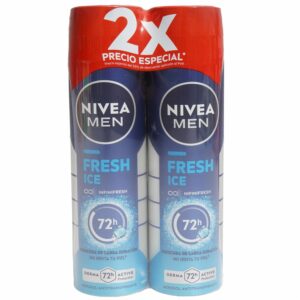 Desodorante En Aerosol Para Caballero Fresh Ice NIVEA 2 X 150 Ml