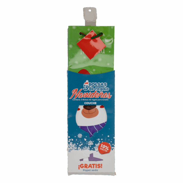 Funda Para Botella Ch Navidad PAPELART X 3 Uds - Imagen 2