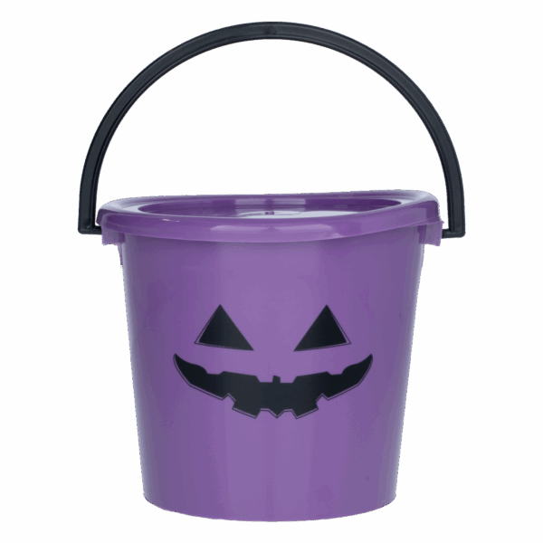 Balde Halloween Lila Con Tapa Naranja PLAPASA 1 Litro - Imagen 2