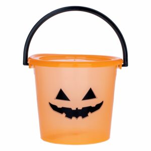 Balde Halloween Naranja Con Tapa Lila PLAPASA 1 Litro