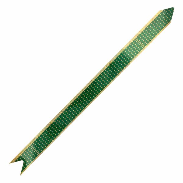 Lazo Mágico Para Regalo Diseño Metálico Impreso Estrellitas Verde SPLENDOR 42 Cm X 19 Mm - Imagen 3
