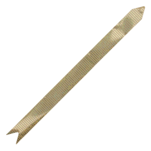 Lazo Mágico Para Regalos Dorado Impreso Paralelos Blanco SPLENDOR 42 Cm X 19 Mm