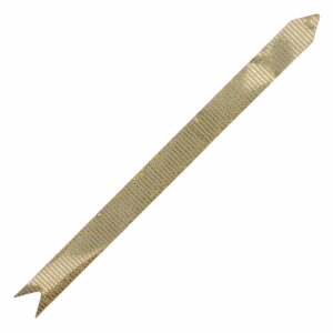 Lazo Mágico Para Regalos Dorado Impreso Paralelos Blanco SPLENDOR 42 Cm X 19 Mm