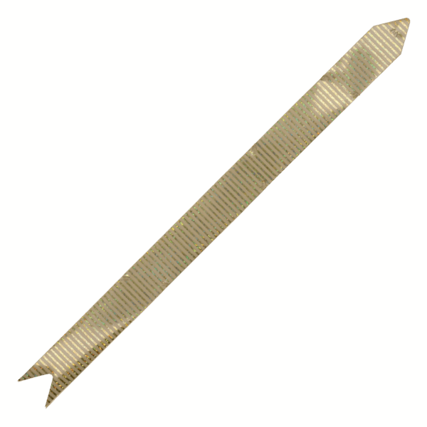 Lazo Mágico Para Regalos Dorado Impreso Paralelos Blanco SPLENDOR 42 Cm X 19 Mm - Imagen 2