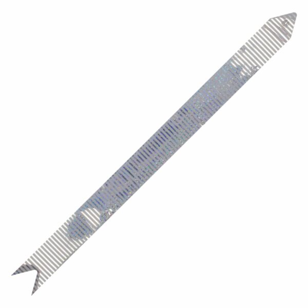 Lazo Mágico Para Regalos Plata Impreso Paralelos Blanco SPLENDOR 42 Cm X 19 Mm