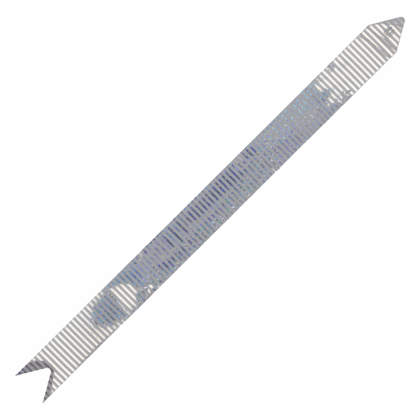 Lazo Mágico Para Regalos Plata Impreso Paralelos Blanco SPLENDOR 42 Cm X 19 Mm - Imagen 2