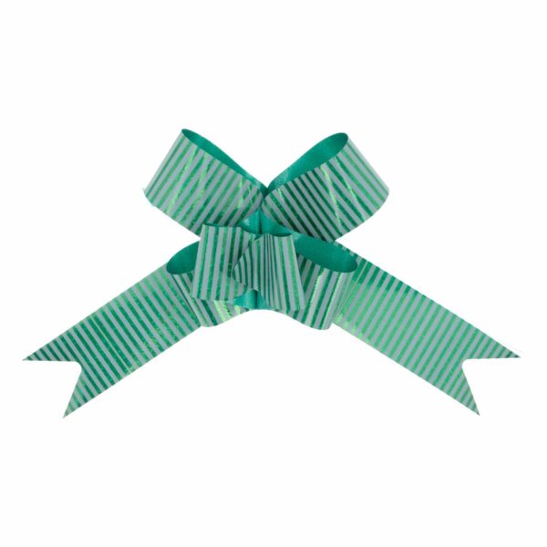 Lazo Mágico Para Regalos Verde Impreso Paralelos Negro SPLENDOR 42 Cm X 19 Mm - Imagen 3