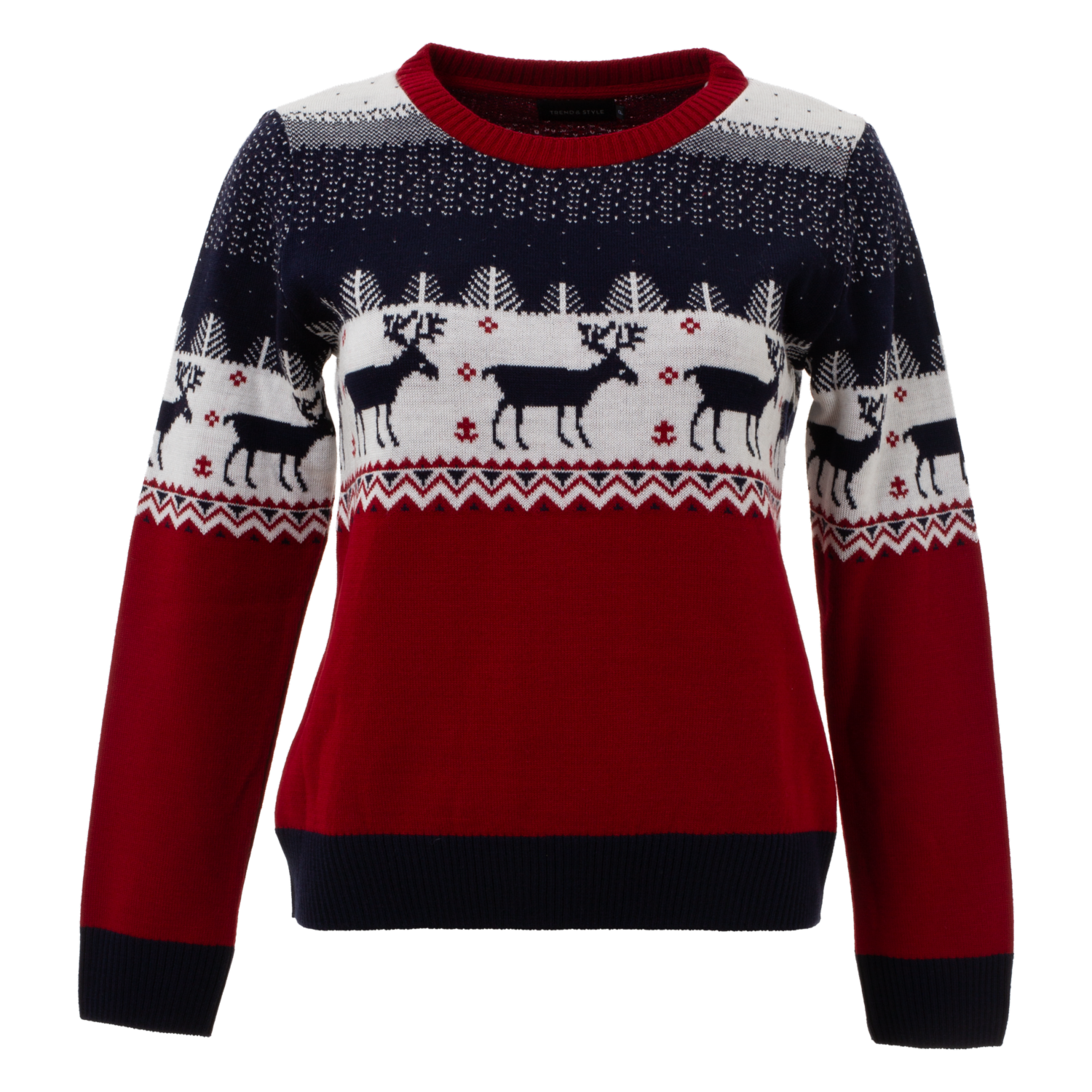 Sweaters Navidad Con Diseño De Reno Mangas Largas Cuello Redondo TREND & STYLE - Imagen 2