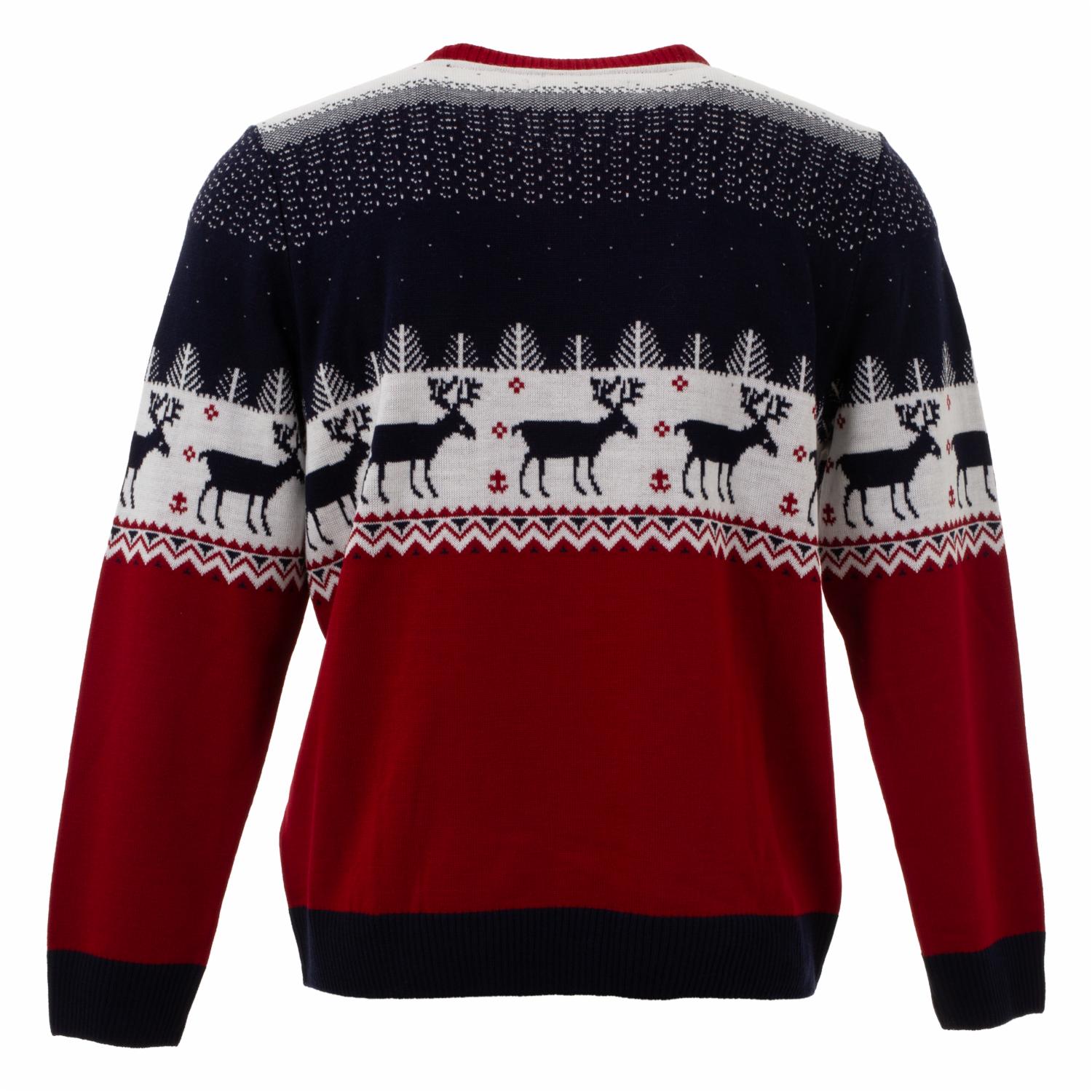 Sweaters Navidad Con Diseño De Reno Mangas Largas Cuello Redondo BLUE - Imagen 5