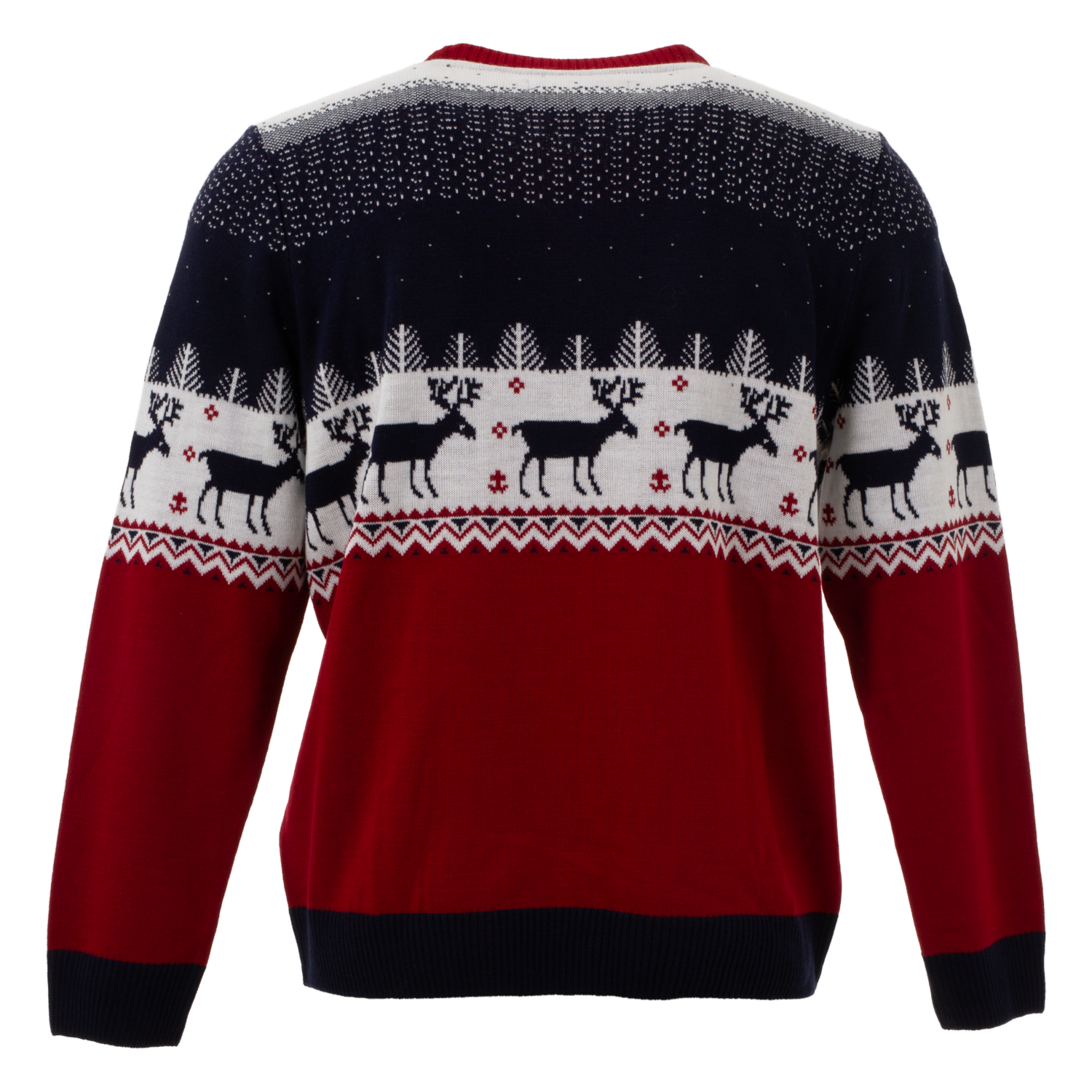 Sweaters Navidad Con Diseño De Reno Mangas Largas Cuello Redondo BLUE - Imagen 6