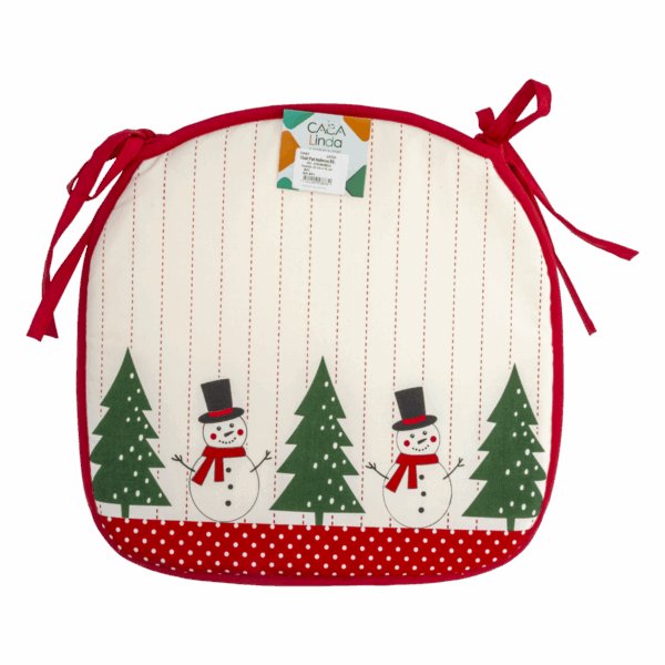 Cojín Navideño De Silla Diseño Muñecos CASA LINDA 42X42 Cm - Imagen 2