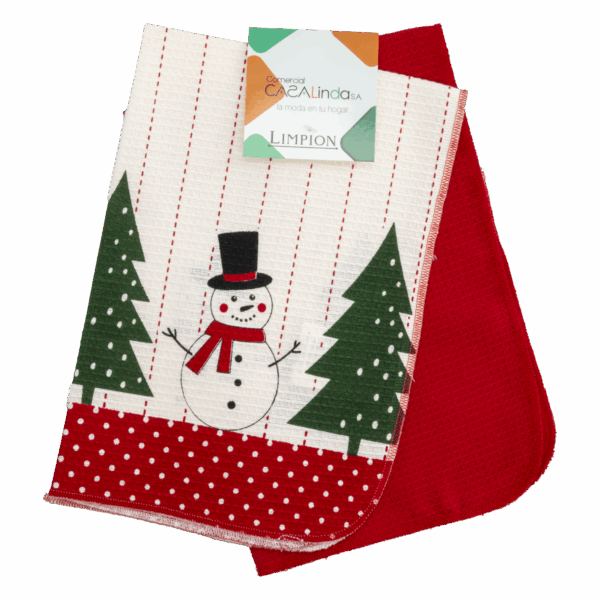 Set Limpiones Navideños Diseño Muñecos CASA LINDA 2 Piezas - Imagen 2