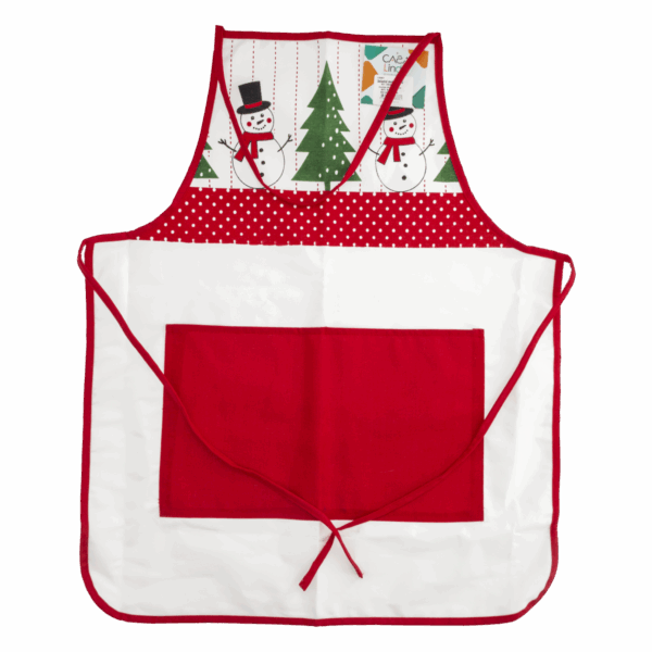 Delantal Navideño Diseño Muñecos CASA LINDA 68X55 Cm - Imagen 2