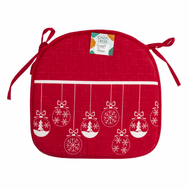 Cojín Navideño De Silla Diseño Bombillo CASA LINDA 42X42 Cm - Imagen 2
