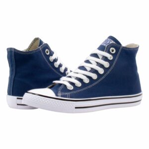 Zapato De Lona Tobillera Alta Azul Y Blanco VENUS