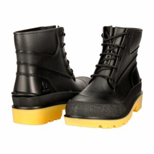 Botín De Caucho Color Negro Con Cordón VENUS Talla 38