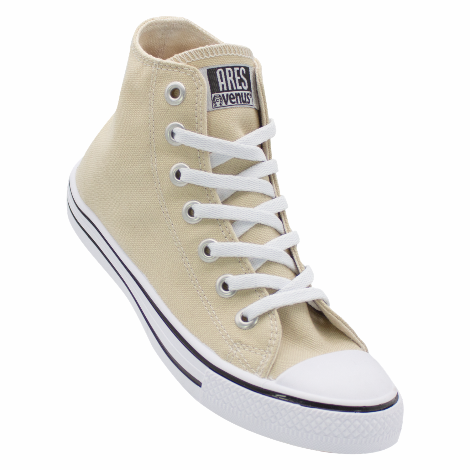 Zapato De Lona Ares Tobillo Alto Beige Y Blanco VENUS - Imagen 8