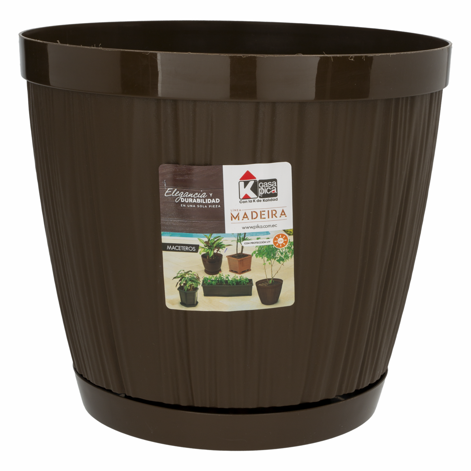 Macetero Con Base Madeira Red Click Café CASA PICA 6.5 Litros - Imagen 2