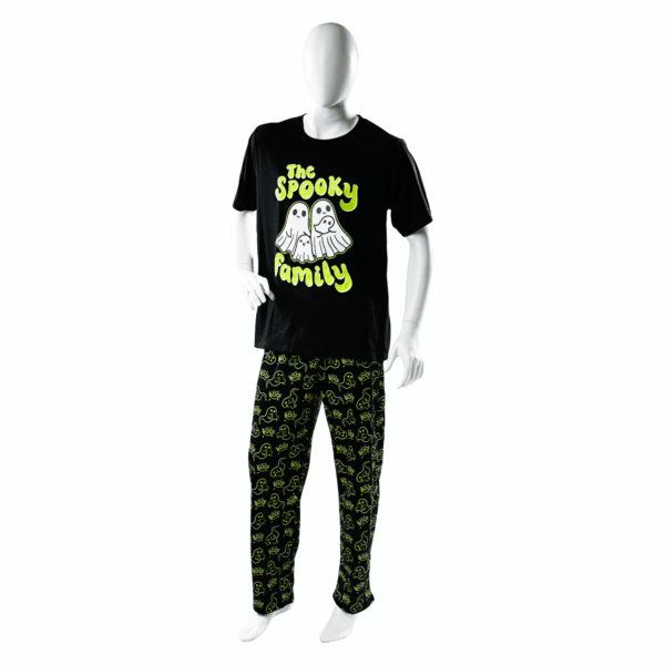 Pijama 2 Piezas Pantalón Y Camiseta Estampada Calavera Reflectiva Manga Larga Cuello Redondo HALLOWEEN - Imagen 2