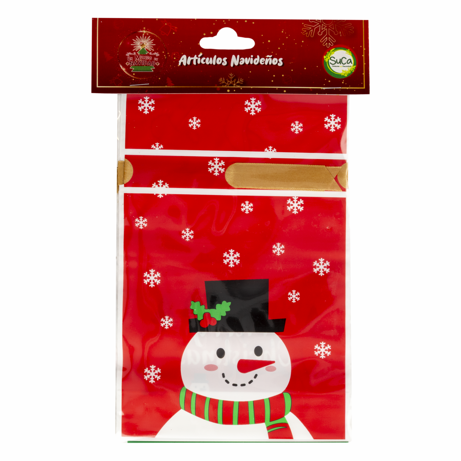 Bolsa Plástica Navideña Dieseño Hombre De Nieve SUCA 10 X 17 Cm - Imagen 2